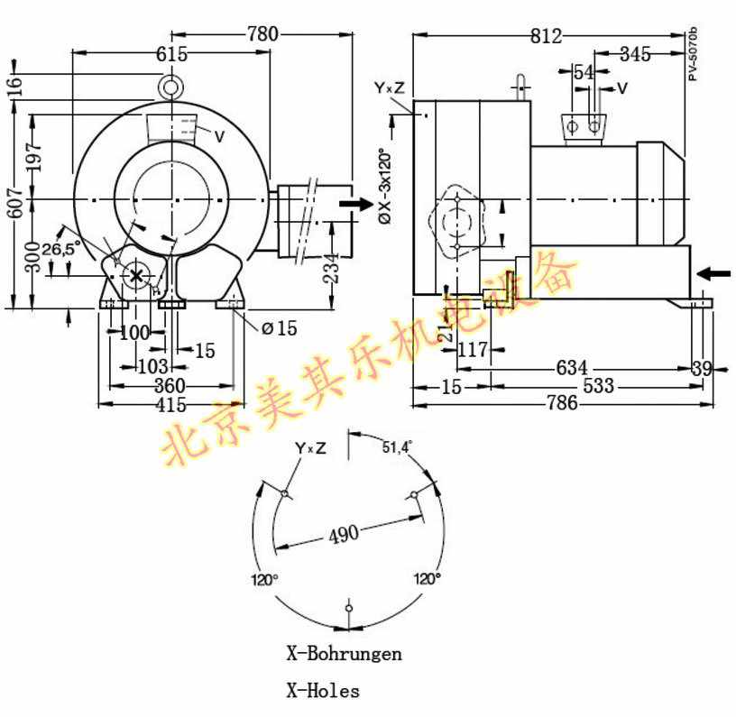 2GH920/25kw雙段高壓鼓風機CAD圖